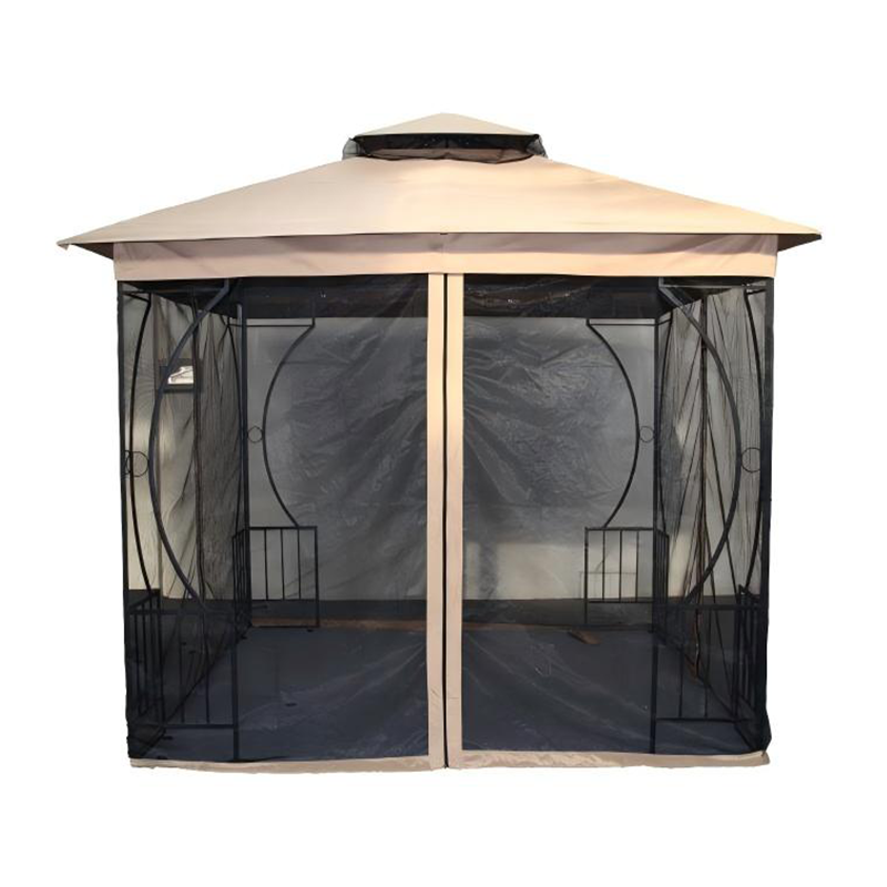 High Quality 10x10 FT Steel Poly Four-season Windproof Deck Patio Gazebo Easily Assembled Outdoor Canopy