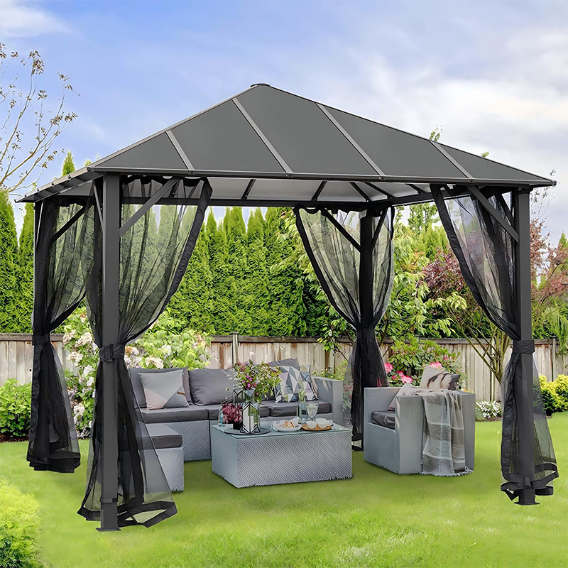 Steel Frame Four-season Patio Gazebo Canopy Steel Tube Roof