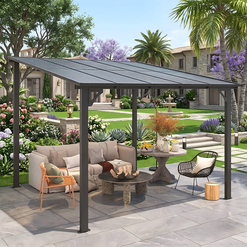 Garden Outside Steel Gazebo Tent with Mosquito Netting Outdoor Canopy Shelter