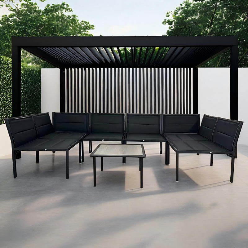 Retractable Patio Gazebo Pergola with UV Resistant Outdoor Canopy and Strong Steel Frame